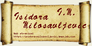 Isidora Milosavljević vizit kartica